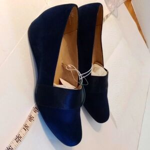 Andrew Geller NWT Blue Wedge Slip‎ Ons Sz.10